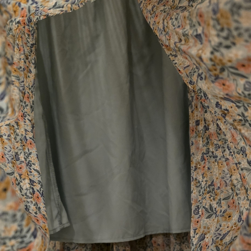 Mikarose Multicolor Floral A-Line Skirt, Pleated, Size Small - Picture 4 of 5